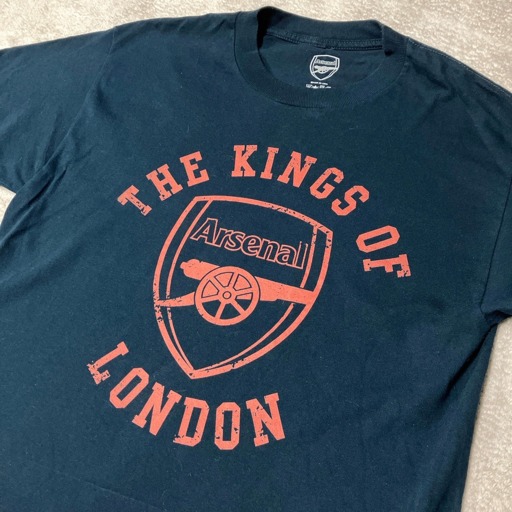 Arsenal FC Kings of London T-Shirt Navy Blue Graphic Tee Made in USA Mens Large